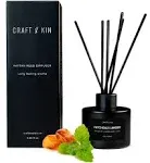 Craft & Kin Reed Diffuser Set Amber Moss, Reed Diffusers for Home, Fragrance Diffuser Sticks, Oil Diffuser Sticks, Oil Diffuser with Sticks, Reed Diffuser for Men | Diffuser Reeds Sticks