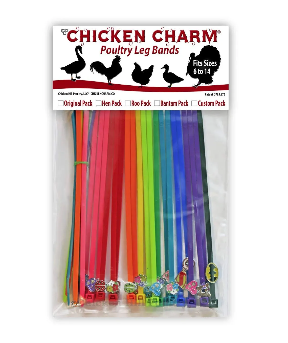 20 Chicken Charm ® Poultry Leg Bands ~Fits Chickens,Geese<wbr/>,Ducks 