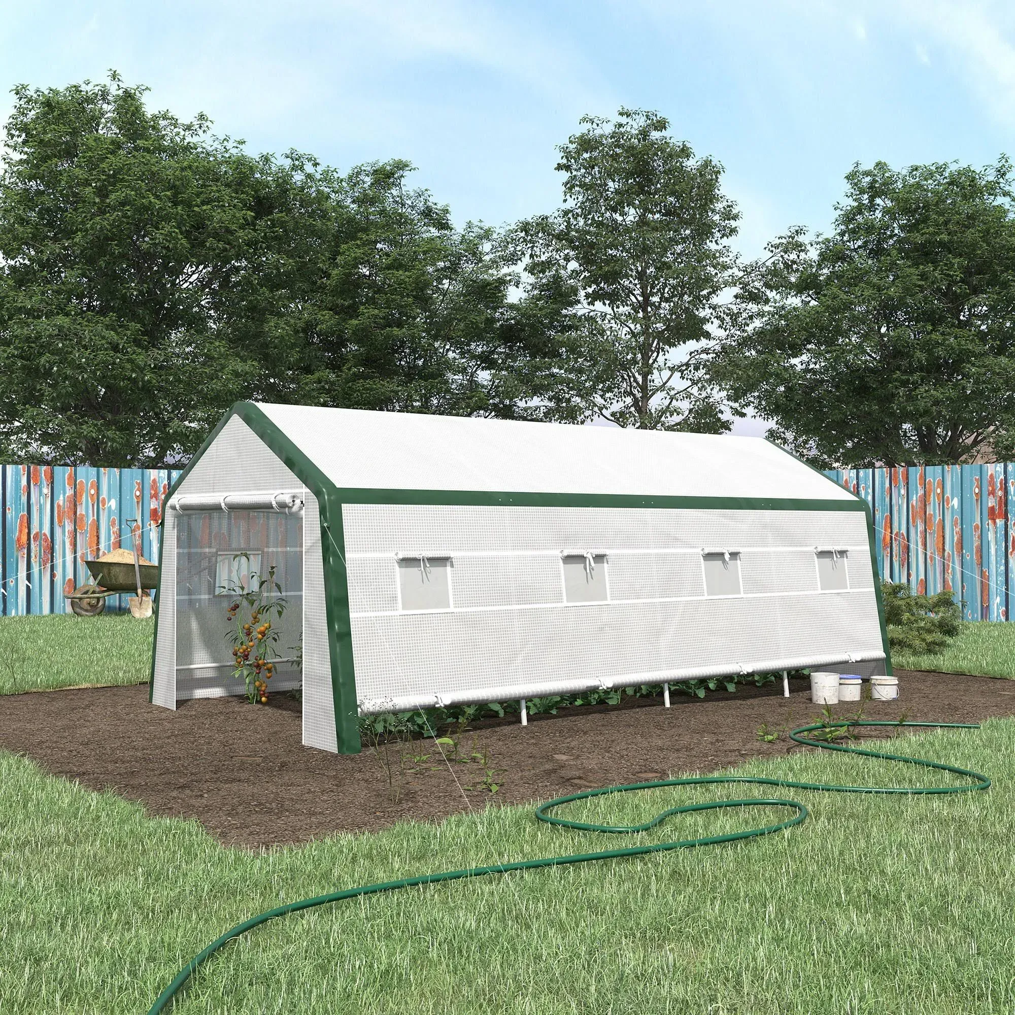 Outsunny - 20' x 10' x 8' Heavy-Duty Greenhouse