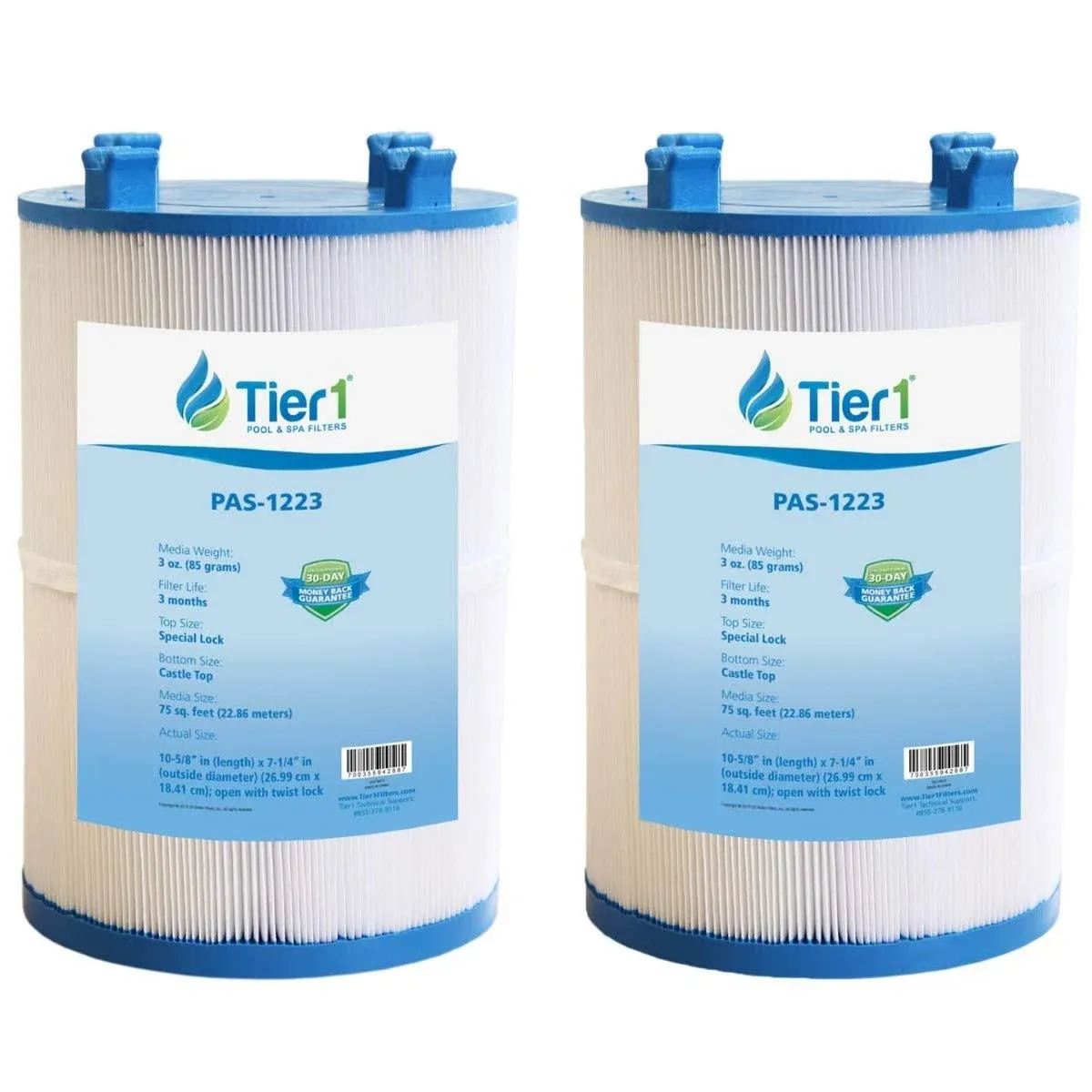 Tier1 Pool & Spa Filter Cartridge 4-pk | Replacement for Dimension One 1561-00, Pleatco PDO75-2000, FC-3059, C-7367, Aladdin 17541 and More | 75 sq ft Pleated Fabric Filter Media