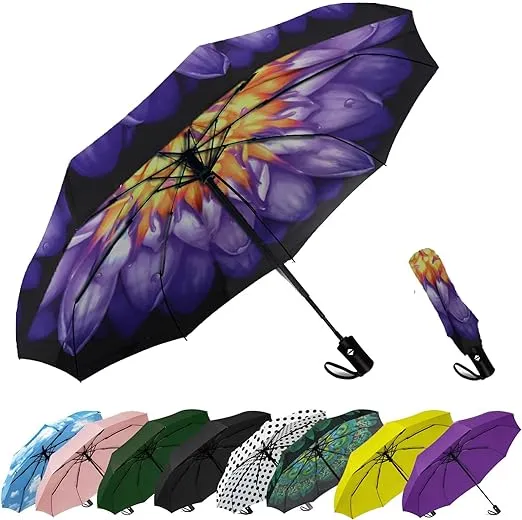 SIEPASA Windproof Travel Compact Umbrella-Automatic Umbrellas for Rain-Compact Folding Umbrella, Travel Umbrella Compact, Small Portable Windproof Umbrellas for Men Women Teenage.