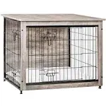 DWANTON Dog Crate Furniture with Cushion Wooden Dog Crate with Double Doors Dog Furniture Indoor Dog Kennel for SmallMediumLarge