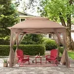 Sunjoy 11 ft. x 11 ft. Khaki Pop Up Portable Steel Gazebo