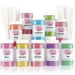 Cotton Candy Express 10 Flavor Floss Sugar Pack with 100 Paper Cones