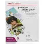 Office Depot Premium Photo Paper, Gloss, 8.5" x 11", 9 mil - 25 sheets