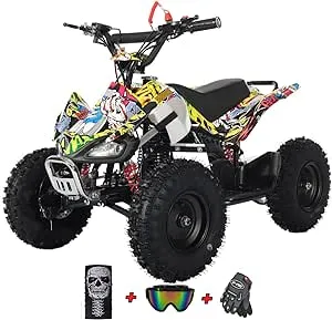 X-Pro Brand New Thunder 40cc Mini Gas ATV for Kid with 4 Stroke Pull Start, Disc Brake 6 inch Tires, Black