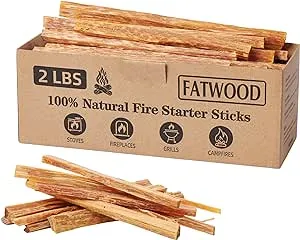 10 Lbs Fatwood Fire Starter Sticks, 100% Natural Kindling, Pine Firewood Firestarter for Campfire, Stove, Fireplace, Bonfires, Grill