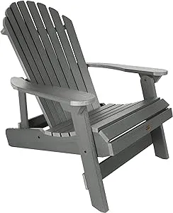 Highwood AD-KING1-CGE Hamilton Folding and Reclining King Size Adirondack Chair, Coastal Teak