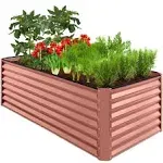 Best Choice Products 6x3x2ft Outdoor Metal Raised Garden Bed, Planter Box for Vegetables, Flowers, Herbs - Terracotta