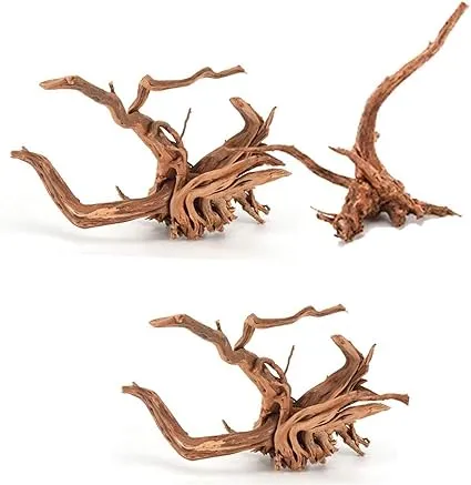 Tfwadmx Aquarium Driftwood, 7-11" Spider Wood Sinkable Driftwood for Fish Tank Decorations Natural Branches for Reptile, Assorted Spider Wood Branch Pack of 3