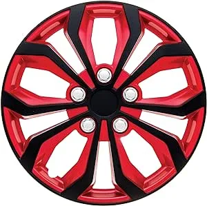 Swiss Drive Hubcaps 17 inch 4 Set - Luxurious Red and Black Design ? Durable and ...