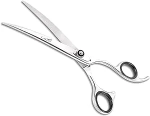 Laazar Professional 7.5 inch Curved Shears for Dogs and Cats | Tension Adjustable ...