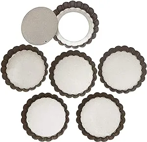 Webake 4 Inch Mini Tart Pan Set of 6, Non-Stick Small Tart Mold Quiche Pans with Removable Bottom Mini Tart Tins