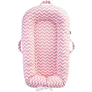 Newborn Lounger Cover - Dock a tot Covers Only 100% Cotton Co Sleeping Nest Sleep Pod Extra Replacement Cover Girls (Fits Dockatot Deluxe+) (Pink Chevron)