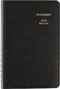 AT-A-GLANCE Auto Mileage Log Record Book, 3.75 x 6.12 Inches, Black (AAG8013505)