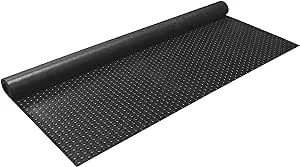 Flooring Inc's 1.6mm Nitro Garage Floor Mat, Truck & Car Garage Mat, Flexible Vinyl Garage Flooring for Stronger & Safer Garage, Workshop or Trailer, Coin Pattern, 4' x 4', Stainless Steel