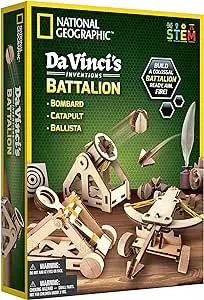 National Geographic Da Vinci Model Kit - Catapult Kit for Kids, 3D Puzzle Building Toy for Boys and Girls, Wood Building Kit for Kids, A Great STEM Project, Engineering Model Kit (Amazon Exclusive)