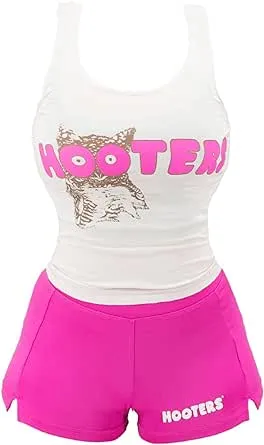 Ripple Junction Hooters Girl Iconic Waitress Outfit Includes Tank Top and Shorts Set Officially Licensed