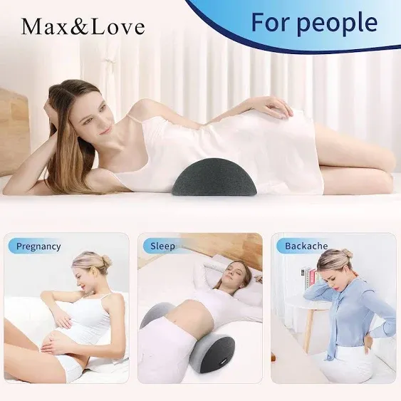 Lumbar Support Pillow for Back Support Memory Foam Pillow for Sleeping in Bed Waist Support Cushion for Lower Back Pain Relief for Office Chair and Car Seat Removable Zipper Breathable Pillow Cover