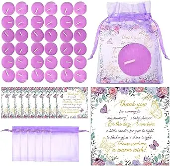 60 Sets Baby Shower Favors for Guests Little Cutie Party Favors 60 Pcs Tea Li...