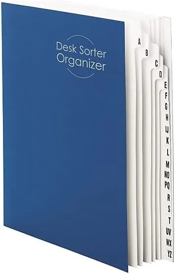 Smead Desk File/Sorter, Alphabetic (A-Z), 20 Dividers, Letter Size, Dark Blue (89282)