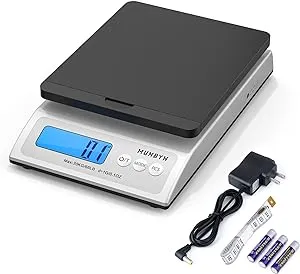 MUNBYN Shipping Scale, Accurate 66lb/0.1oz Postal Scale with Sweet Pink Style, Hold/Tear/PCS Function, Auto-Off, Battery & AC Adapter, Back-Lit LCD Display, Digital Scale for Packages and Food Black