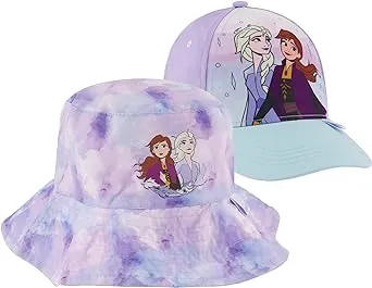 Frozen Elsa & Anna Bucket Hat and Baseball Cap, Toddlers Ages 2-4