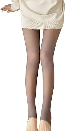 IZYJOY Women Warm Fleece Lined Sheer Thick Tights, Thermal Translucent Pantyhose, Winter Stretchy High Waist Slim Leggings