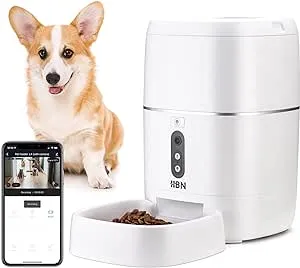 HBN Automatic Cat Feeder with HD 1080P Camera,6L Dog Food Dispenser Work with Alexa and Voice Recorder,Wi-Fi Enabled App Control