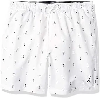 Nautica Men's Standard Quick Dry All Over Classic Anchor Print Swim Trunk