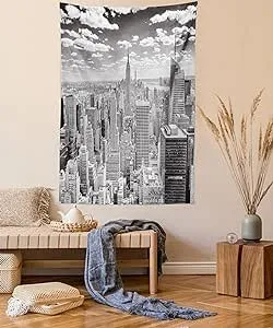 City Tapestry Manhattan Urban Scenery Print Wall Hanging Decor