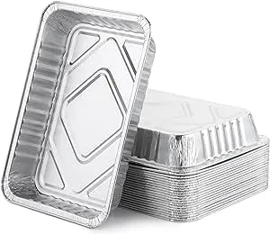 UNCO- Aluminum Drip Pans, 7.5” x 5”, 22pcs, Compatible with Weber Grills, BBQ Drip Pans, Grill Pans Aluminum, Disposable Aluminum Foil Grill Drip