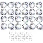 Crystalsuncatcher 24pcs Clear Crystal Ball Prism Suncatcher Rainbow Pendants Maker, Hanging Crystals Prisms for Windows,20mm