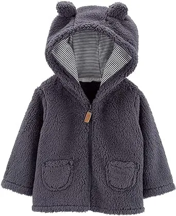 Carter's Baby Boys Faux Sherpa Hoodie - Navy