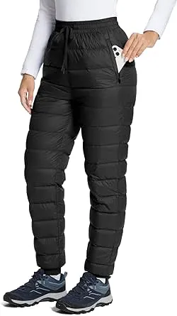 Women&#x27;s Down Pants Winter Ultralight Ski Snow Puffer Pants Packable Trousers