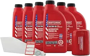 CRAFTSMAN 6 Quart 5W-20 Full Synthetic Oil Change Kit Fits Select Ford Edge, Taurus, Lincoln MKS, MKT, MKX, and Mercury Milan Vehicles