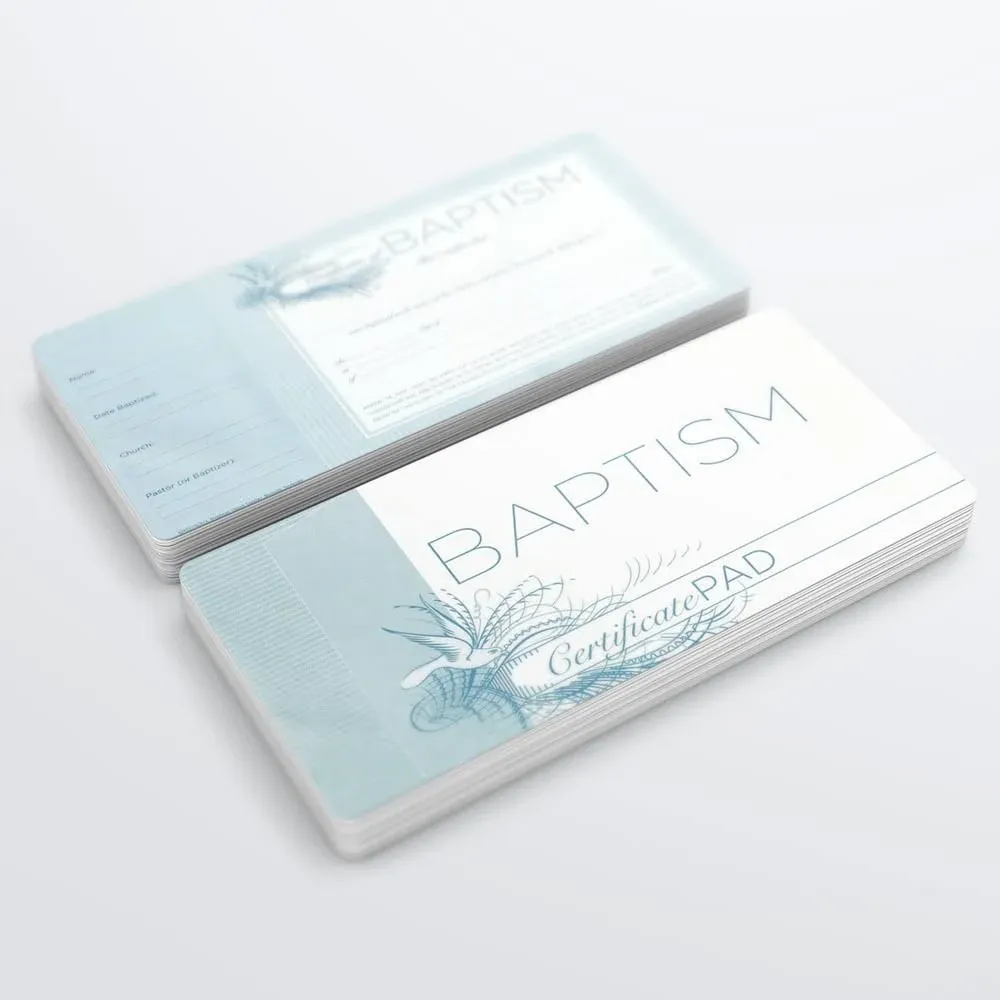 Baptism Certificate Pad - Pack of 26