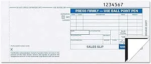 Credit Card Sales Slips 1 Pack of 100 Two Part Carbonless Long Form - Sales Draf