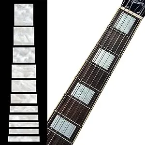 Fretboard Markers Inlay Stickers Decals for Guitars &amp; Bass - LP SG Blocks, White