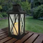 Solar Powered Lantern - Crisscross In Black