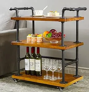 DOFURNILIM Industrial Bar Carts/Serving Carts/Kitchen Carts/Wine Rack Carts on ...