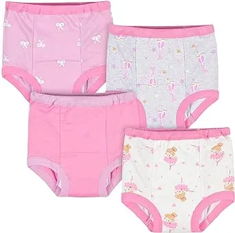 Gerber Baby Girls' Infant Toddler 4 Pack Potty Training Pants Underwear