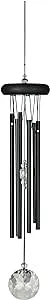 Woodstock Wind Chimes for Outside, Garden Decor, Outdoor Decor for Your Patio and Porch (16") Woodstock Crystal Meditation Black Wind Chimes Gifts (CCMK)