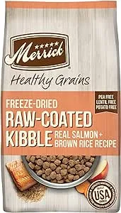 Merrick Healthy Grains Freeze Dried Raw Coated Kibble, Natural High Protein Dog Food, Salmon and Brown Rice - 22.0 lb. Bag