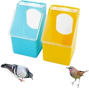 DQITJ 2 Pcs Pigeon Plastic Feeder, Bird Food Feeding Hanging Box for Bird Poultry ...