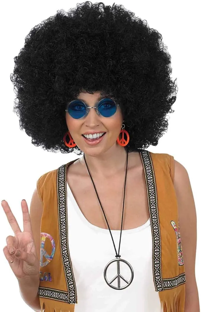 fun shack Afro Wig, Big Curly Afro Wig, 70s Afro Wig Men, Afro Wig Curly, Disco Wigs 70's for Women, Fluffy Disco Afro Wig