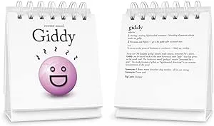 Genuine Fred THE DAILY MOOD Desktop Flipchart - 47 Moods - Helps Identify Emotions & Start Conversation - Fun & Functional Desk Accessories for home or office - Funny Gift for Coworkers - Office Gifts