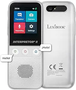 LEXIBOOK NTL3000 Interpretor 2-137 Languages Instant Voice, Photo, Memo Translation, Multilingual Portable Speaking, Earphones Jack, Wi-Fi and Offline