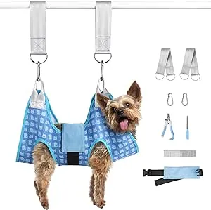 Doggydobby Dog Grooming Hammock Harness, Pet Grooming Hammock for Cats & Dogs, Dog Sling for Nail Clipping/Trimming