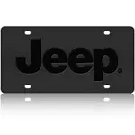 JEEP tag black letters black stainless steel vanity license plate